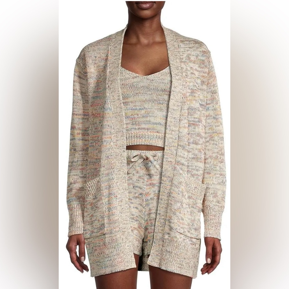 Apparis Brianna Ivory Rainbow Space Dye Cardigan Sweater XS